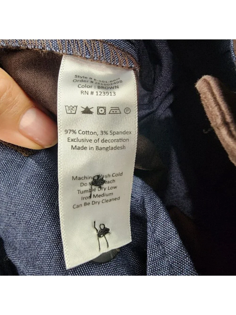 Jachs Pants Mens 30x34 Brown Stretch Mid Rise Straight Fit Slim Straight Leg *NW